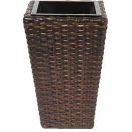 Osłonka na Doniczkę Technorattan z Aluminiową Konstrukcją 36cm - Kolor Brązowy