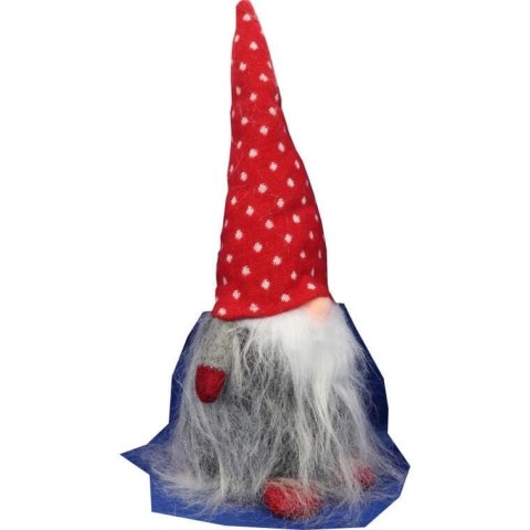 Figurka Krasnala Skrzat w Czapie Szary 30 cm