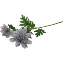 Sztuczna gałązka z dwoma daliami szarymi - dekoracja o naturalnym wyglądzie, 66 cm