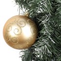 Zestaw 6 Dekorowanych Bombek Plastikowych Złotych o Wysokości 8cm
