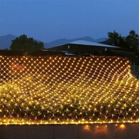 Lampki Choinkowe LED na Siatce 3x2m, Ciepły Biały, Zasilanie Sieciowe, Przeznaczone do Użycia Zewnętrznego