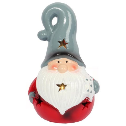 Ozdoba świąteczna ceramiczny MIKOŁAJ LED 15 cm