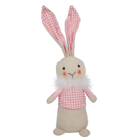Figurka Wielkanocna: Stojący Zając w Różowym Kolorze - Dekoracja na Wielkanoc 34cm