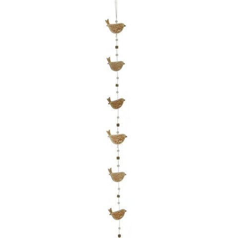 Girlanda Świąteczna z Drewnianych Ptaków 80cm Koloru Brązowego