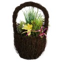Kolorowy Komplet Sztucznych Kwiatów w Koszyku 25cm - Prezent na Święta Wielkanocne