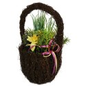 Kolorowy Komplet Sztucznych Kwiatów w Koszyku 25cm - Prezent na Święta Wielkanocne