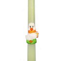 Świeczki Wielkanocne z Figurkami Kaczek 26cm, Białe, 2 szt.